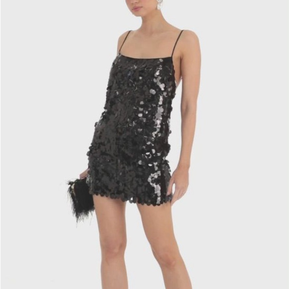 Lucy in the Sky, Big Sequin Cami dress in black. Brand new!
